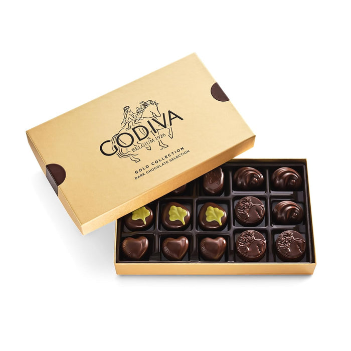 Godiva Gold Assorted Chocolate Gift Box, Belgian Dark and Milk Chocolates with Pralinés, Ganaches & Caramels, Gourmet Gift for Birthdays, Holidays, Non-GMO & Kosher, 8 Pc