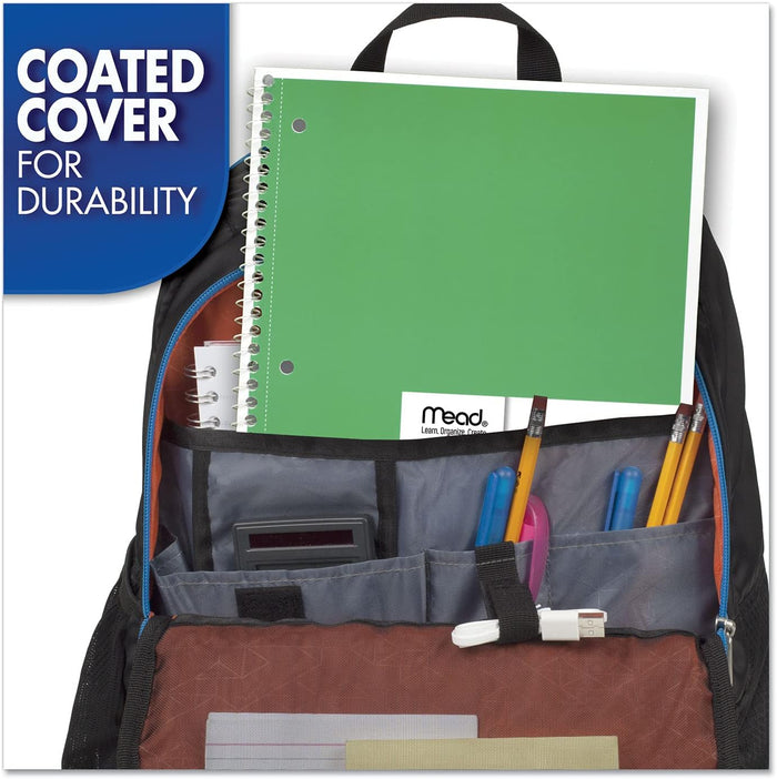 Mead Spiral Notebook, 6 Pack, 1 Subject, College Ruled Paper, 7-1/2" x 10-1/2", 70 Sheets per Notebook, Colors Will Vary (830062-ECM25)
