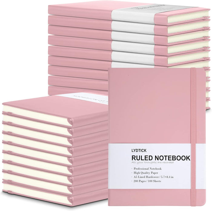 20 Pack Journals for Writing College Ruled Notebooks Journal in Bulk, Hardcover Notebooks (200Pages) for Note Talking, Lined Bullet Journals for Home School Office, 5.7"x8.4", Red