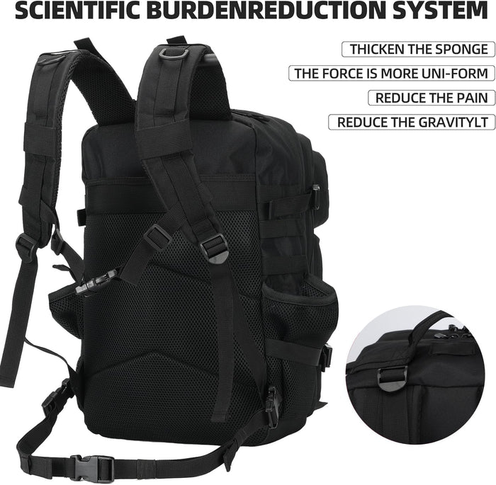 BAIXINGBAGS 45L Tactical Backpack Waterproof Military Backpack for Men Tactical Operations Tactical Assault Backpack (Pro-black_45L)