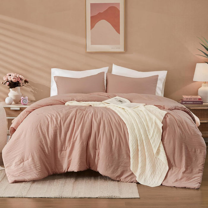 WRENSONGE King Size Comforter Set - 3 Pieces Olive Green Comforter Prewashed Soft Lightweight for All Seasons,Fluffy Down Alternative Comforter King Size with 2 Pillow Shams