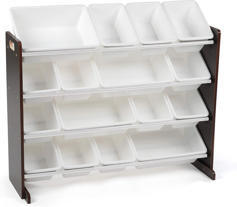 Humble Crew Supersized Toy Storage Organizer with 16 Removable Bins, Grey/White – Large Toy Storage for Toddlers Ideal for Kids' Rooms, Playrooms, and Nurseries - Modern Toy Bins for Kids