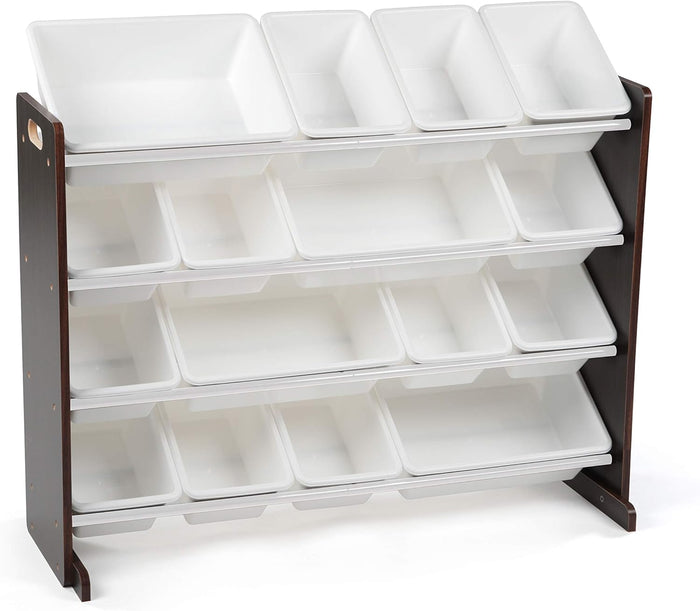Humble Crew Supersized Toy Storage Organizer with 16 Removable Bins, Grey/White – Large Toy Storage for Toddlers Ideal for Kids' Rooms, Playrooms, and Nurseries - Modern Toy Bins for Kids