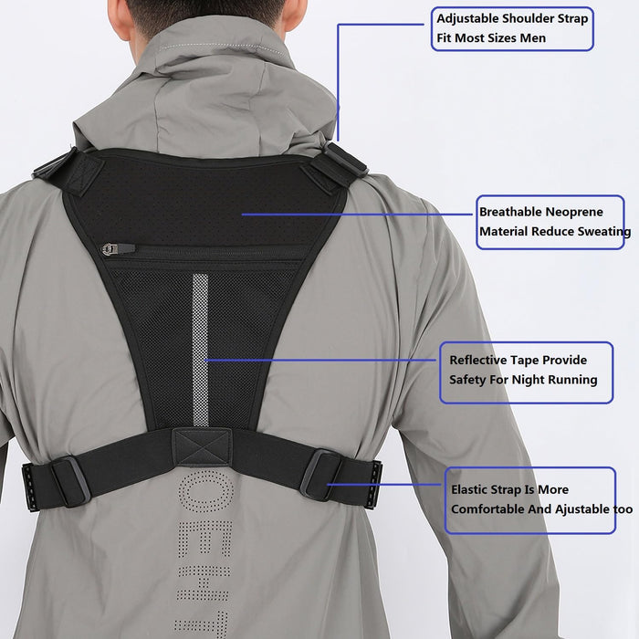 Outdoor Chest Bag For Men and Women, Tactical Vest For Running, Cycling, EDC Chest Pack Rig For Sports and Workouts