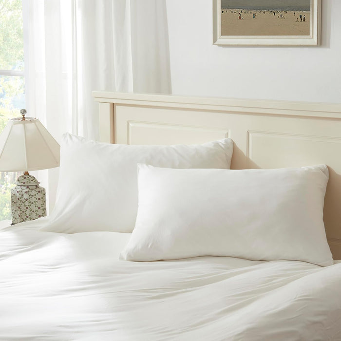 H HOUSEHOLD Pillowcases, 100% Cotton Jersey Knit, Soft and Cozy, Wrinkle, Stain Resistant with Envelope Closure (Dark Blue Stripe, Queen Size Pillowcase (20" x 30"))
