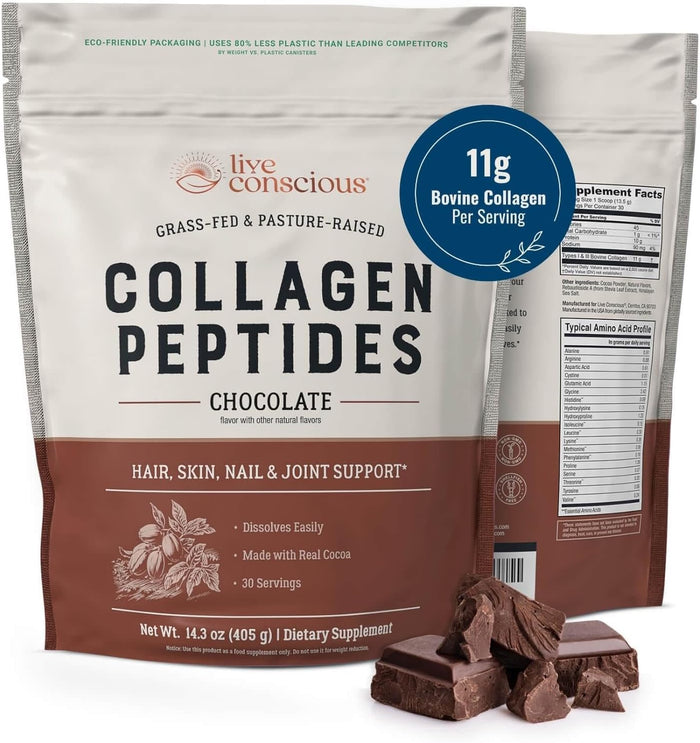 Collagen Peptides Powder - Naturally-Sourced Hydrolyzed Collagen Powder - Hair, Skin, Nail, and Joint Support - Type I & III Grass-Fed Collagen Supplements for Women and Men - 41 Servings - 16oz