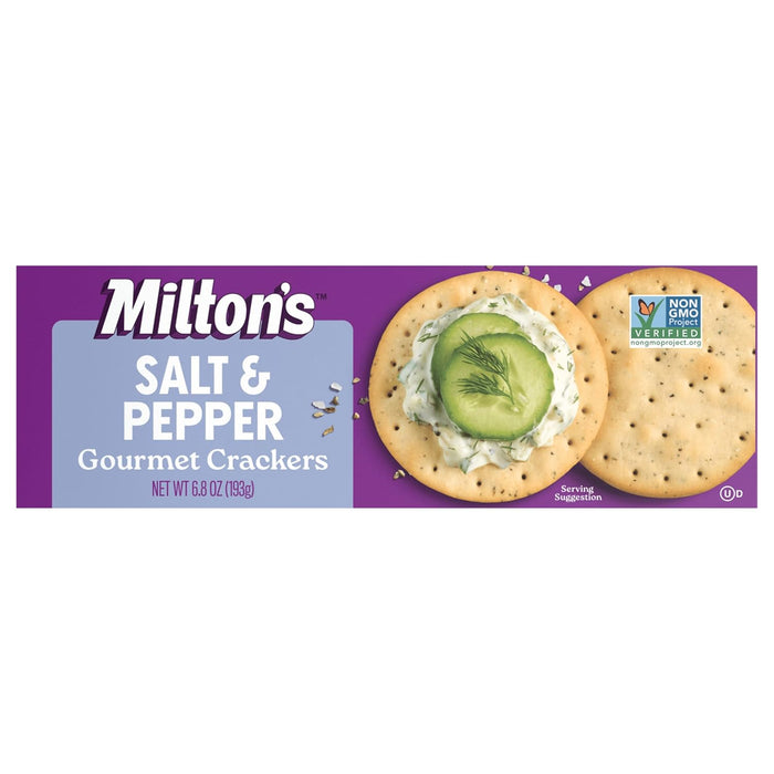 Milton's Gourmet Crackers, Everything - Non-GMO Project Verified, Natural Ingredients, Kosher, Everything Bagel Inspired, Great for Charcuterie Boards - 8.4 Oz