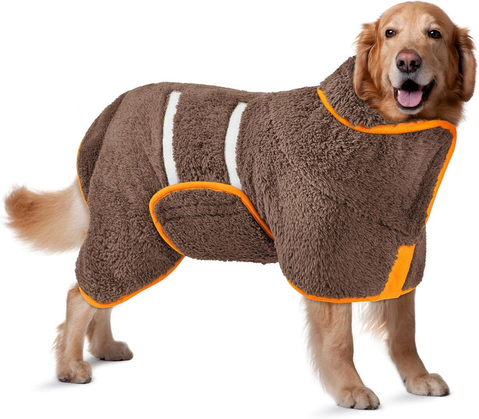 Bienbee Dog Bathrobe, Quick Drying Super Absorbent Dog Robes for After Bath, Warm Keeping Dogs Towel, Dogs Bath Supplies, Dark Blue XL