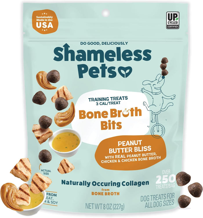 Shameless Pets Dog Training Treats Bacon/Apple and Chicken/Peanut Butter - Natural and Soft Puppy Treats with Collagen - Medium Dog Treats Pack of 2 (8oz Each)