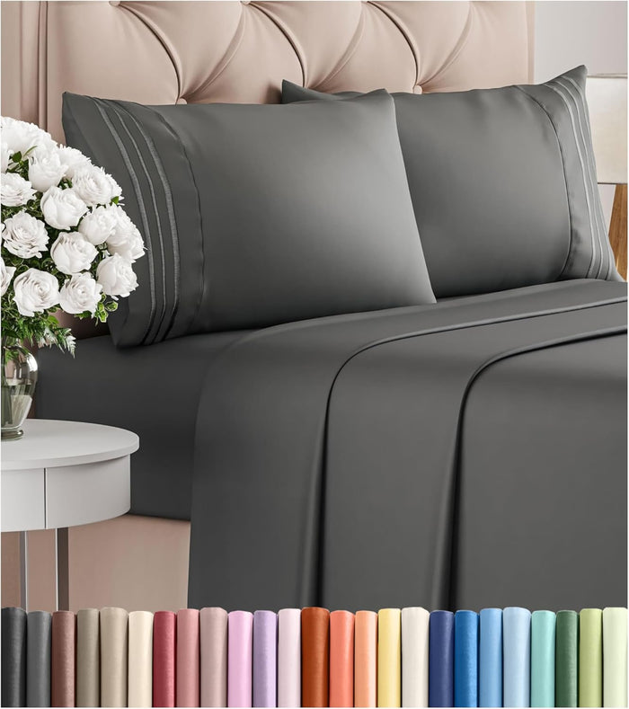 King Size 4 Piece Sheet Set - Comfy Breathable & Cooling Bed Sheets Set - Hotel Luxury Bedding for Women, Men, Kids & Teens - Deep Pockets, Easy Secure Fit, Soft and Wrinkle Free - Oeko-Tex - Cream