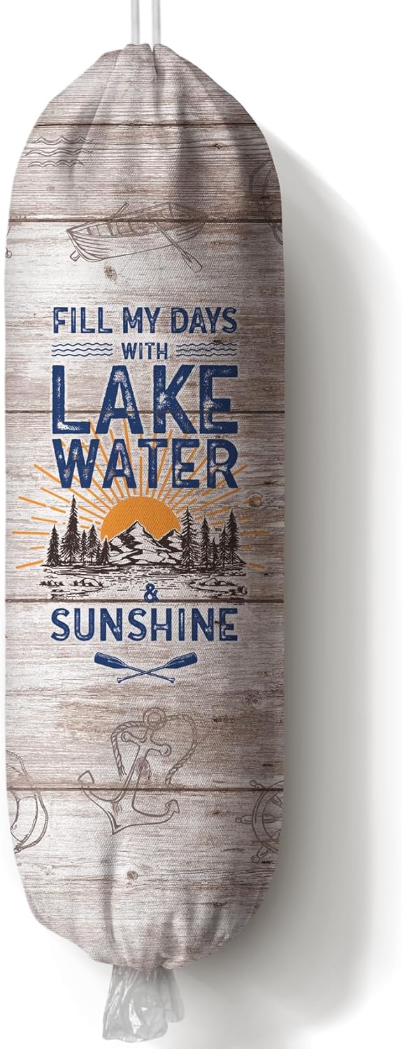 Lake Life Plastic Bag Holder Lake Themed Grocery Bag Holder Organizer Storage Cute Lake House Gifts