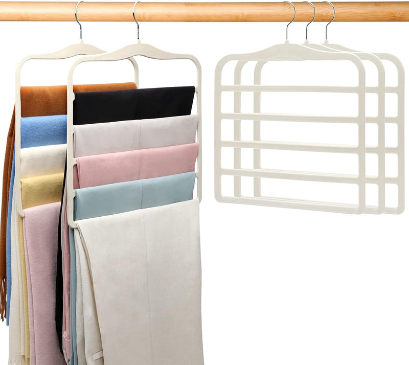 Closet Organizers and Storage,3 Pack Organization and Storage Pants-Hangers-Space-Saving,Velvet Hanger for Dorm Room for College Students Girls Boys Guys Hanging Jean Scarf
