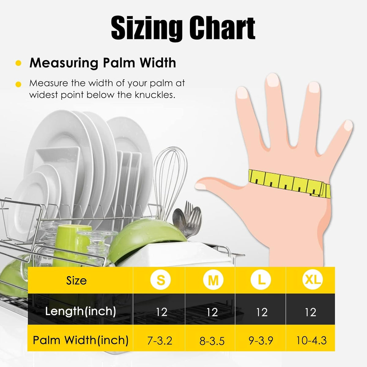 Rubber cleaning gloves 3 or 6 Pairs for Household,Reuseable dishwashing gloves for Kitchen.