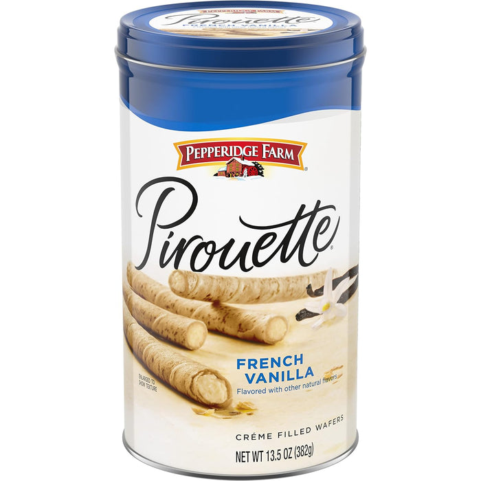 Pepperidge Farm Pirouette Cookies, Chocolate Fudge Créme Filled Wafers, 13.5 Oz Tin