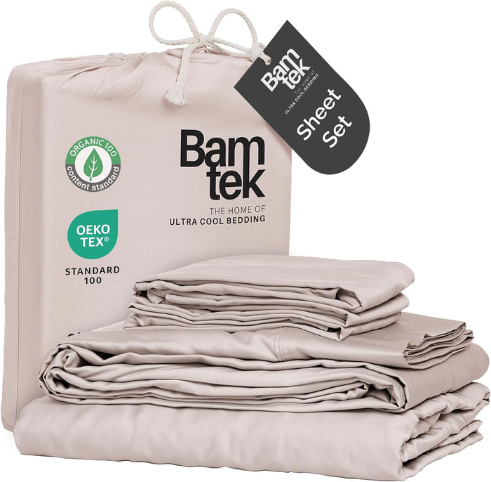 100% Viscose from Bamboo Sheets Queen Size, Super Soft Bedding Set, 4PC Cooling Sheets for Hot Sleepers, Vegan Silk Moisture Wicking, Organically Grown Bedsheet, Sage - 60" x 80"