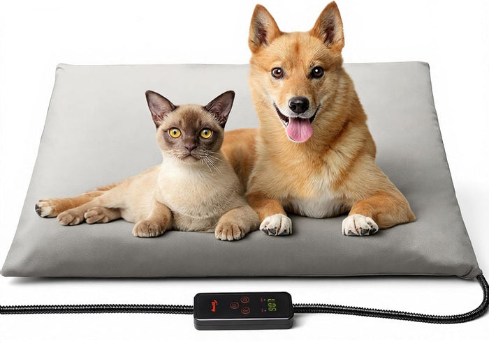 Toozey Medium Pet Heating Pad, 28x20 in, 6 Temp Settings, Timer, Waterproof, Chew-Resistant Cord, for Dogs and Cats
