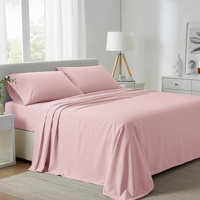Carressa Linen 100% Egyptian Cotton King Size Sheets Set - 800 High Thread Count Egyptian Cotton Sheets King Size (4 PC, Classic Burgundy), Soft, Cooling, 16" Deep Pocket Sateen Weave Luxury Bed Sheet