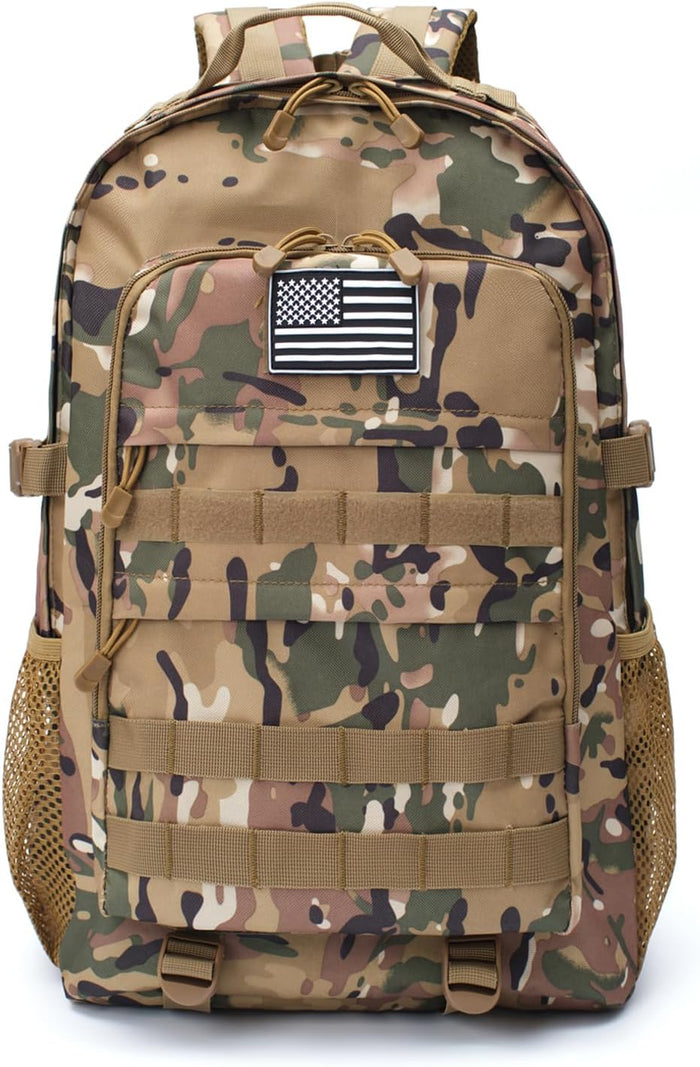 Camo Backpack for Boys,Kids Army Backpack Boys with USA Flag Patch,35L Waterproof Tactical School Backpack for Travel Outdoor
