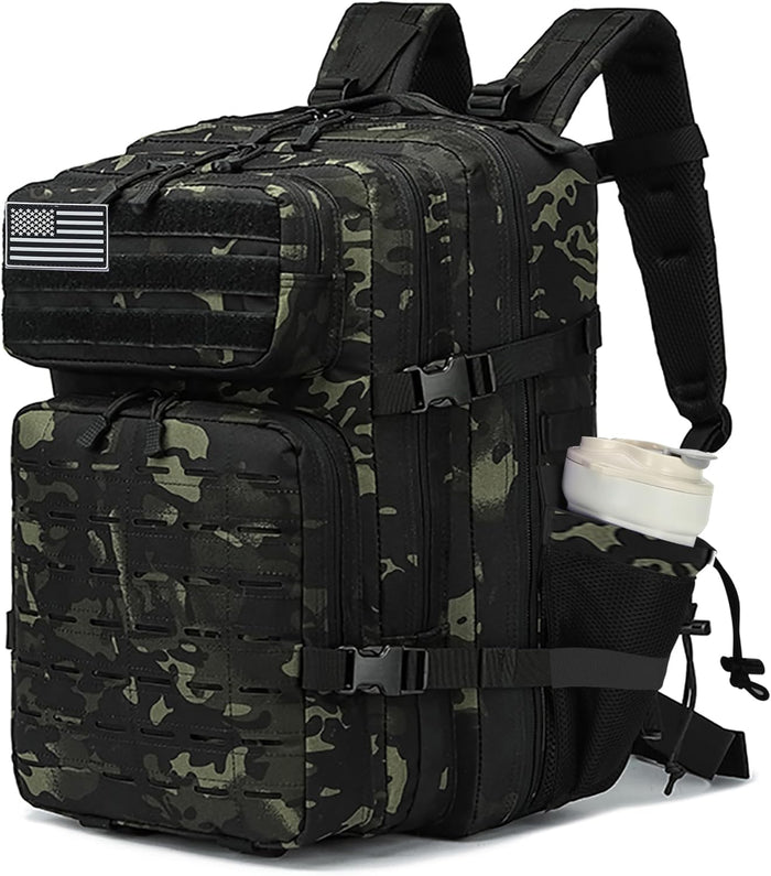 Sparklekle Military Tactical Backpack 45L 3 Day Assault Pack Waterproof Molle Hiking Rucksack for Men&Women (Purple)