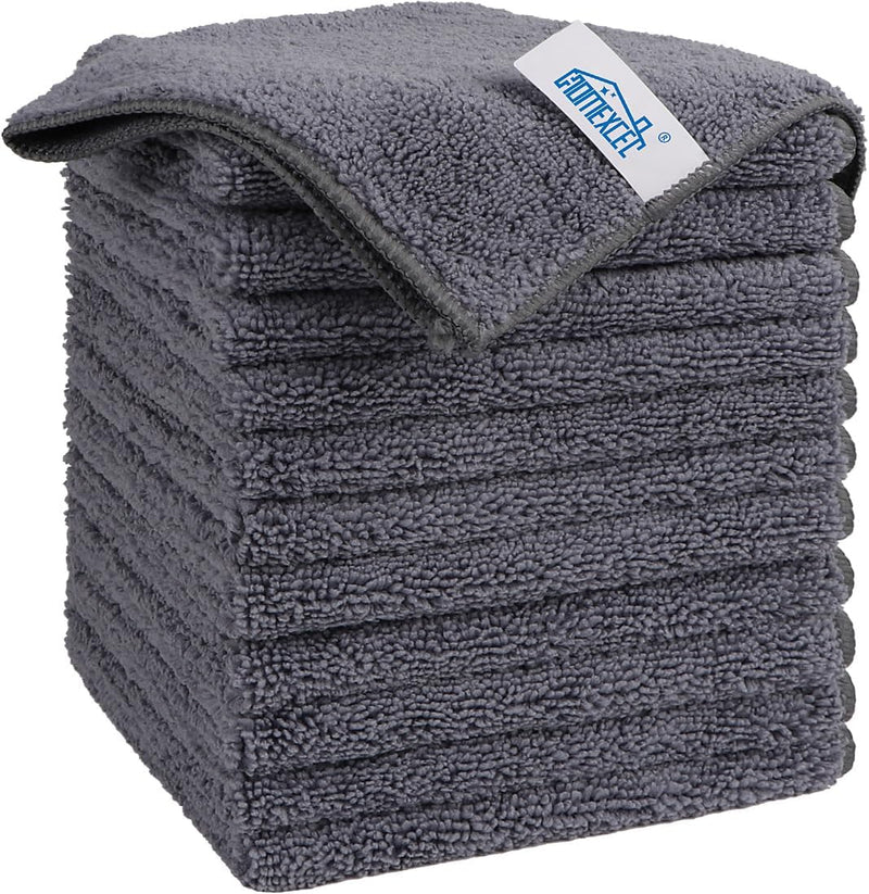 HOMEXCEL Microfiber Cleaning Cloth, 8 Pack Cleaning Rags, Cleaning Towels with 4 Color Assorted, 11.5"X11.5"(Green/Blue/Yellow/Pink)