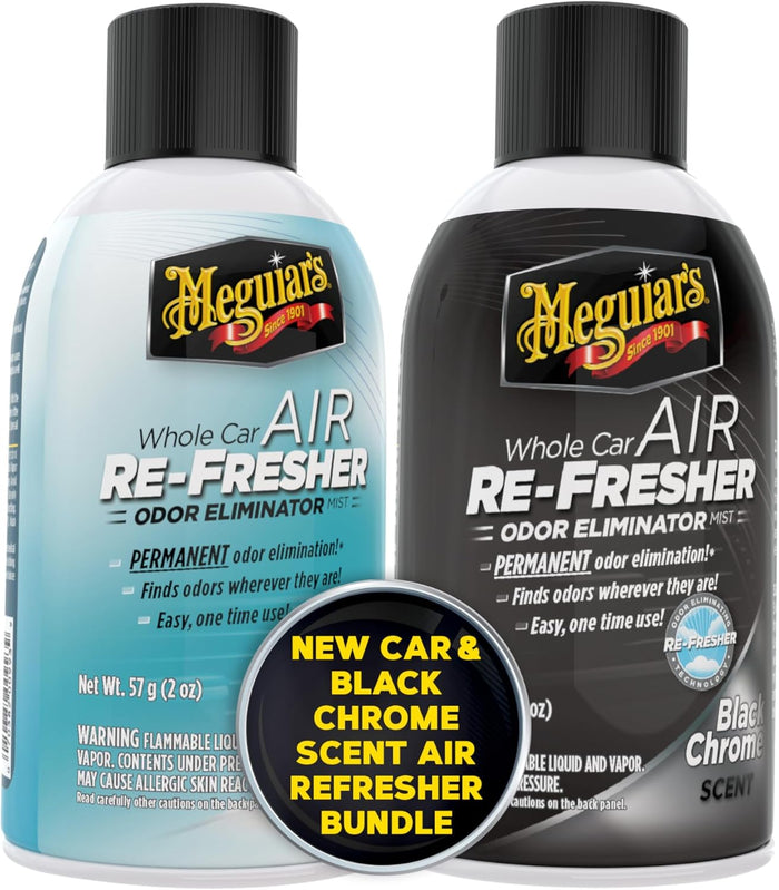 Meguiar's Whole Car Air Re-Fresher,Odor Fighting Mist, Fights Off Strong Vehicle Odors,Air Freshener, New Car Scent - Three 2 Oz Spray Bottles