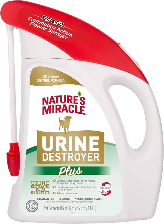 Nature’s Miracle Urine Destroyer Plus Dog, 32 Ounces, Enzymatic Formula, Ready-to-Use
