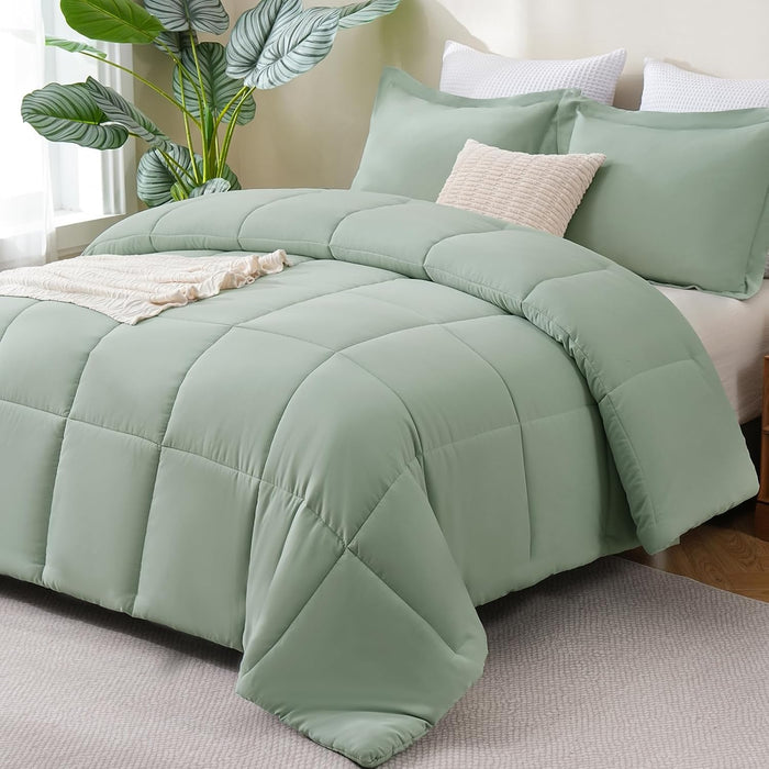 CozyLux King Size Comforter Set - Black Comforter King, 3 Pieces Box Stitched Bed Set for All Seasons, Soft Lightweight Bedding Sets with 1 Down Alternative Comforter and 2 Pillow Shams