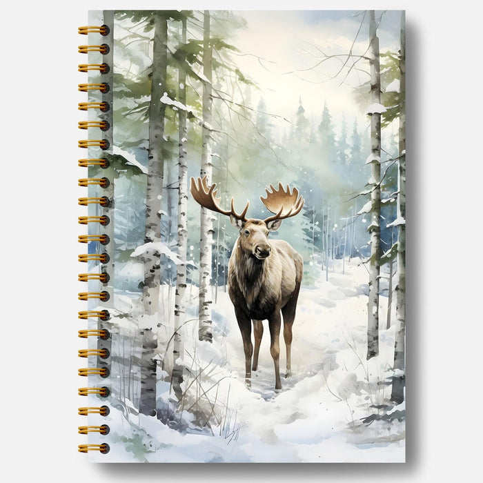 Guymn Winter Christmas Highland Cow Notebook, Gifts for Cow Lovers Journal, Winter Farmhouse Cozy Heifer Hardcover Spiral Notebooks Journals, 5.5x8.3 Inch
