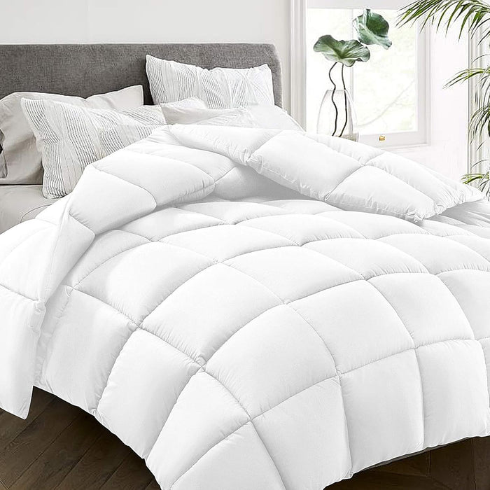 HYLEORY Queen Comforter, All Season Down Alternative Duvet Insert, Winter Warm Quilted Bed Comforter with Corner Tabs,Machine Washable, Dark Grey, 88x88 Inch