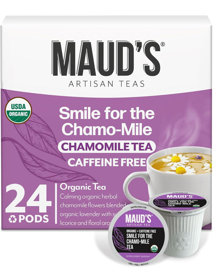 Maud's Organic English Breakfast Black Tea Pods, 24 ct, Recyclable Single Serve Pods – 100% Gourmet Blended Tea Leaves, Compatible with Keurig K Cups Maker