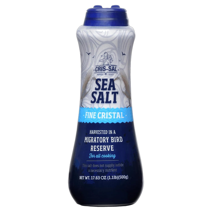 Cris-Sal Gourmet Fine Cristal Sea Salt, Full Flavor Premium Natural Grain, Great for Cooking, Table Seasoning Recipes, Pantry Friendly, 17.63 Oz (Pack of 2)