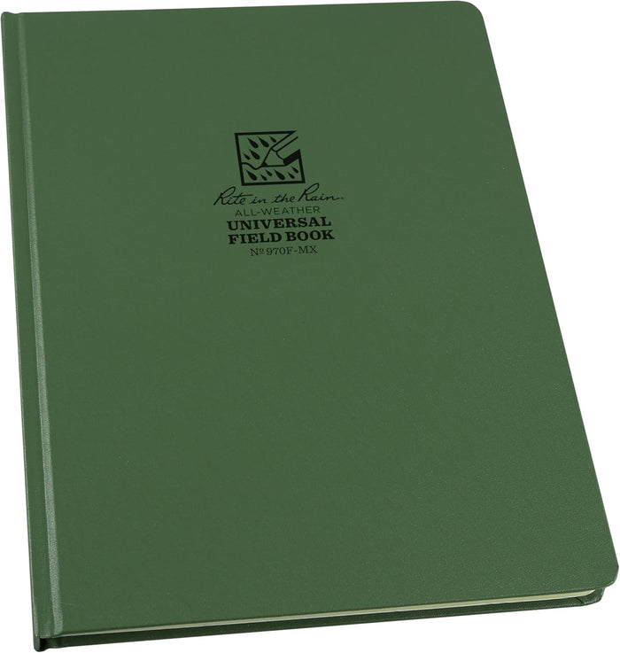 Rite in the Rain Weatherproof Hard Cover Notebook, 8.75" x 11.25", Tan Cover, Universal Pattern (No. 970TF-MX)