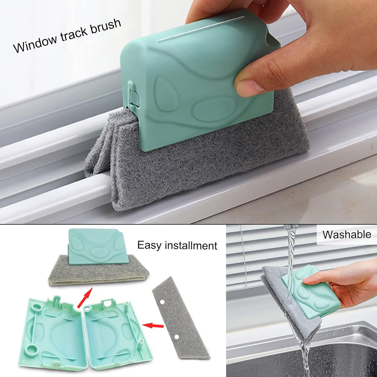 BLUE TOP Household Cleaning Brushes 10-Piece Set Window Crevice Cleaning Tool for Narrow Gap,Magic Window Sill Cleaning Tool for Slide door,Tile Lines,Shutter,Air Conditioner,Keyboard,Vents