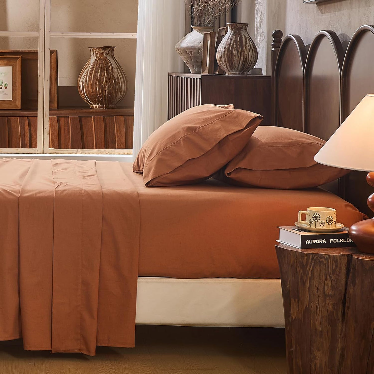 100% Linen Sheet Set Queen Size Extra Deep Pocket Fits 18-24 Inch Mattress, Breathable & Soft, Smooth 4-Piece Set for Thick Mattresses Hotel Luxury Bedding（Queen, Dark Grey）