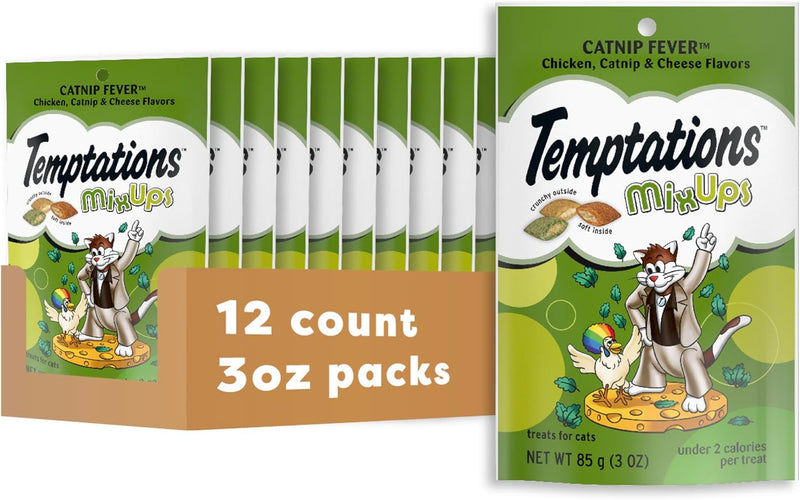 Temptations MixUps Catnip Fever Flavor Crunchy and Soft Cat Treats, 16 oz. Tub