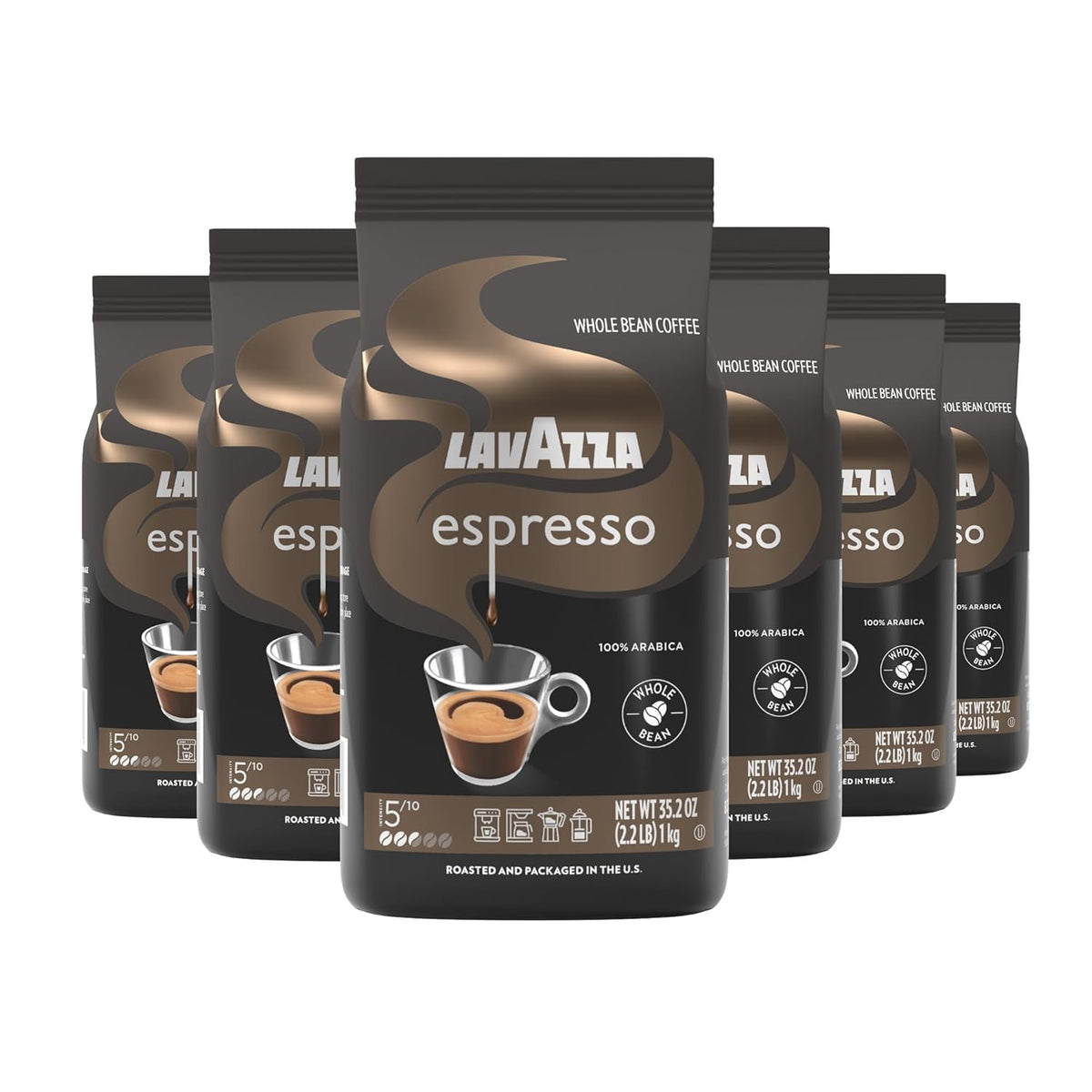 Lavazza Espresso Whole Bean Coffee, Medium Roast, 100% Arabica, 2.2 lb Bag (Pack of 1)