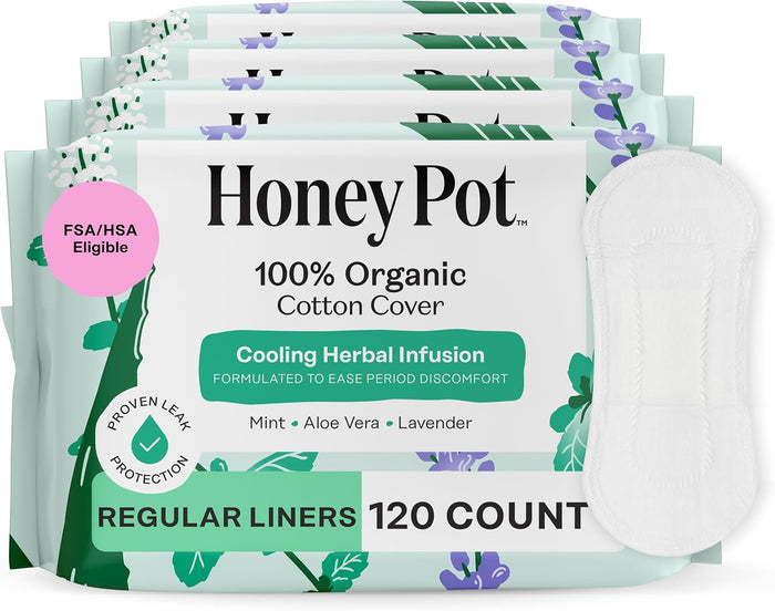 The Honey Pot Company - Herbal Pads for Women - Overnight w/Wings - Infused w/Essential Oils for Cooling Effect & Organic Cotton Cover - Feminine Care - 12 ct