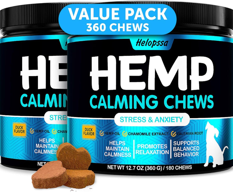 Hemp Oil for Dogs and Cats - Organic Hemp Oil Drops for Anxiety Relief, Stress,Pain, Calming, Sleep, Arthritis - Hip and Joint Support - Skin Health, Anti-Inflammatory - Omega 3-6-9 Pet Drops (2 Pack)