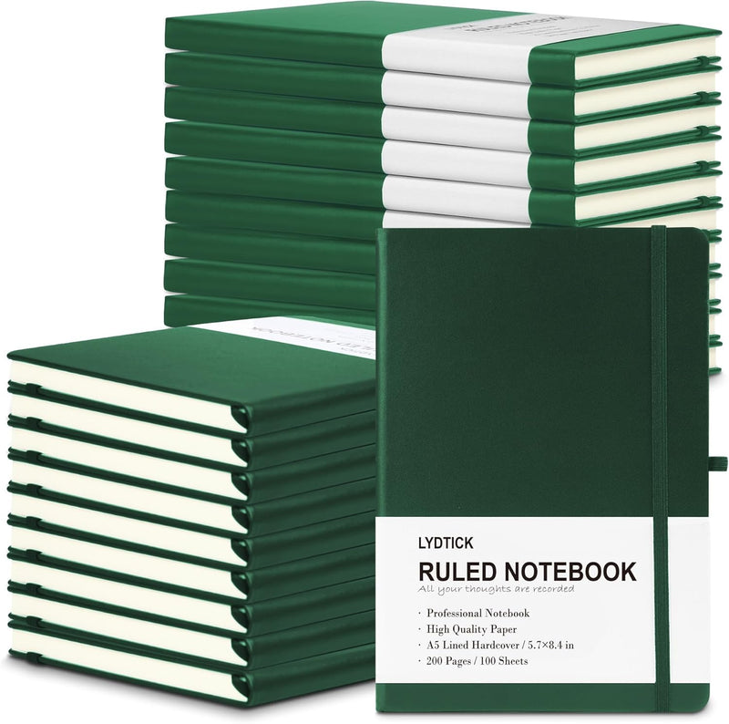 20 Pack Journals for Writing College Ruled Notebooks Journal in Bulk, Hardcover Notebooks (200Pages) for Note Talking, Lined Bullet Journals for Home School Office, 5.7"x8.4", Red