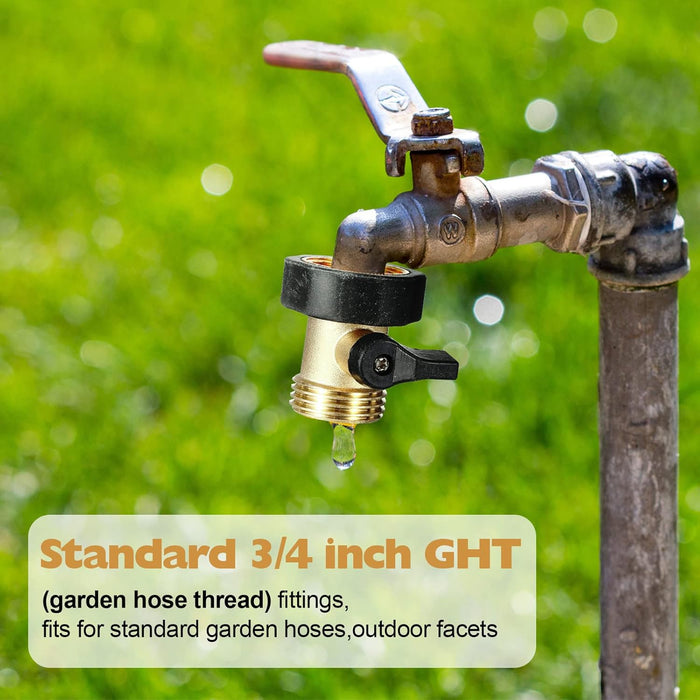 Tudomro 4 Pack Garden Hose Shut Off Valve Durable Heavy 3/4 Brass Shut Off Valve for Garden Hose with Extra Pressure Washer Water for Household Cleaning