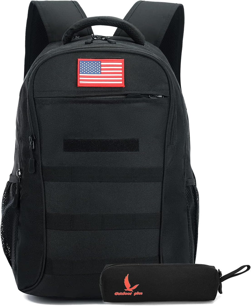 outdoor plus Camo Backpack,Military Boys Backpack for School with USB Port,30l Small Tactical Backpack for Outdoor Travel Camping Waterproof