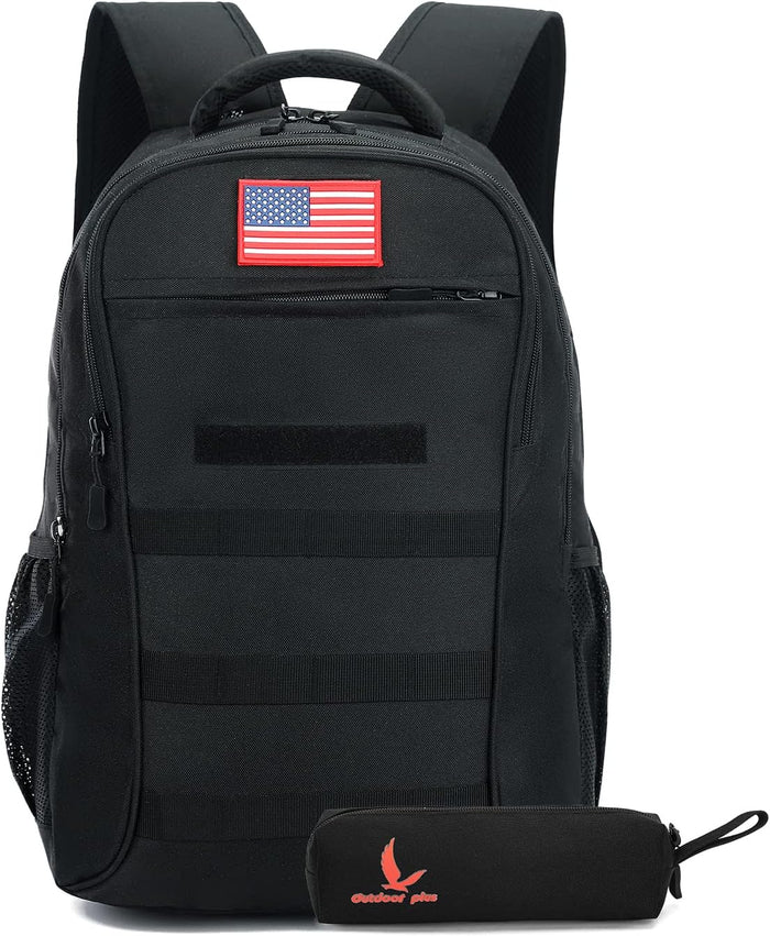 outdoor plus Camo Backpack,Military Boys Backpack for School with USB Port,30l Small Tactical Backpack for Outdoor Travel Camping Waterproof