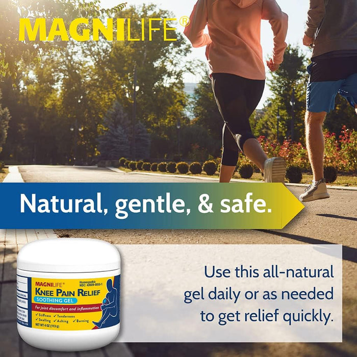 MagniLife Knee Pain Relief Soothing Gel, Reduces Swelling & Inflammation of Sore Muscles, Joint Discomfort, Injuries - All-Natural Arnica - 4oz.