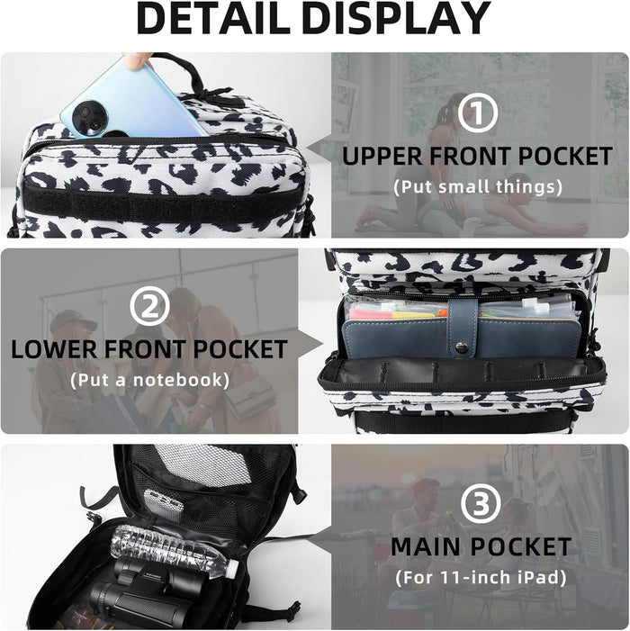12L Mini Tactical Military Backpack for Women Army Assault Pack Bag Small Rucksack with Bottle Holder Work Gym Bag - 12L Heart Print Backpack Mini Small Pack