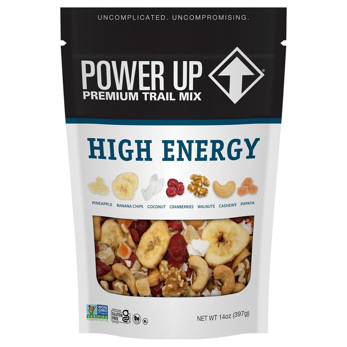 Power Up Premium Trail Mix - Protein Packed 14oz, No Added Sugar, Made Without Peanuts, Gluten Free, Vegan, Non-GMO