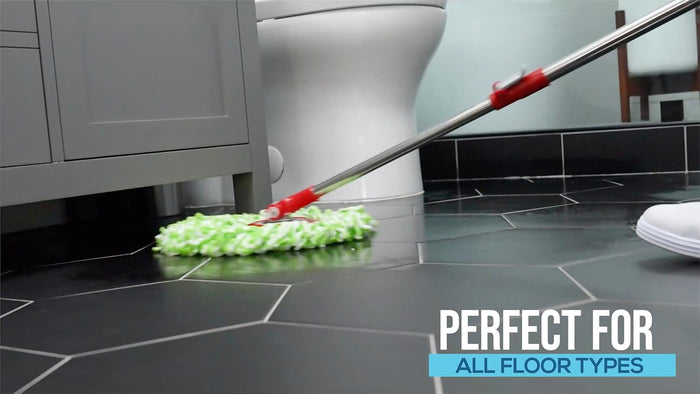 SIMPLI-MAGIC 79349 Spin Mop Cleaning System with 3 Microfiber Mop Heads, Red/GRAY,Red/Black