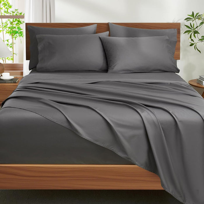 Ivellow 100% Egyptian Cotton Queen Size Sheets Set - 1200 Thread Count 6 PC 18" Deep Pocket Queen Sheets，Luxury Cotton Bed Sheets Soft Breathable Sage Green Cooling Sheet Sets Hotel Quality Bedding