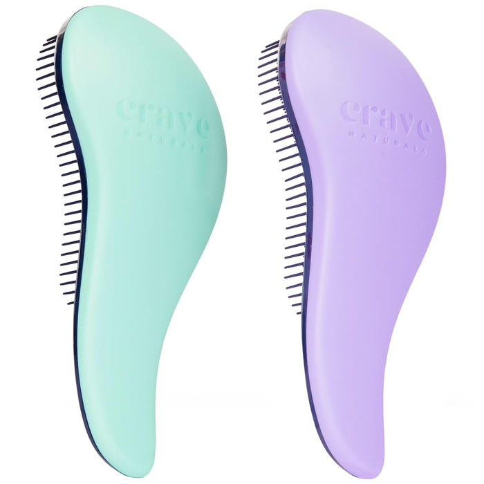 Crave Naturals Glide Thru Hair Brush - Detangler Brush for Curly, Straight, Wet or Dry Hair - Gentle Detangling Brushes for Adults, Kids, Toddlers - Hair Accessories for Women, 7.5x3 - Pink
