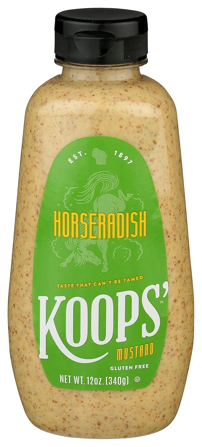 Koops' Original Yellow Mustard – Gourmet Mustard, Gluten-Free, Kosher, Made in USA, From Quality Mustard Seeds, Yellow Mustard Sauce – 12 Oz, Pack of 12