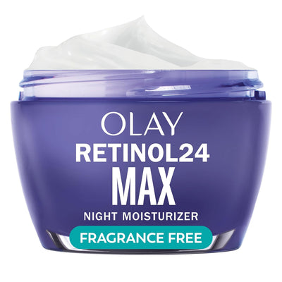 Olay Retinol Night Cream for Women, MAX, Anti-Aging Face Moisturizer, Fragrance-Free, Gift for Women, Non Greasy - Anti-Wrinkle, Hydrating Skin Care - Triple Collagen Cream, Niacinamide, 1.7oz